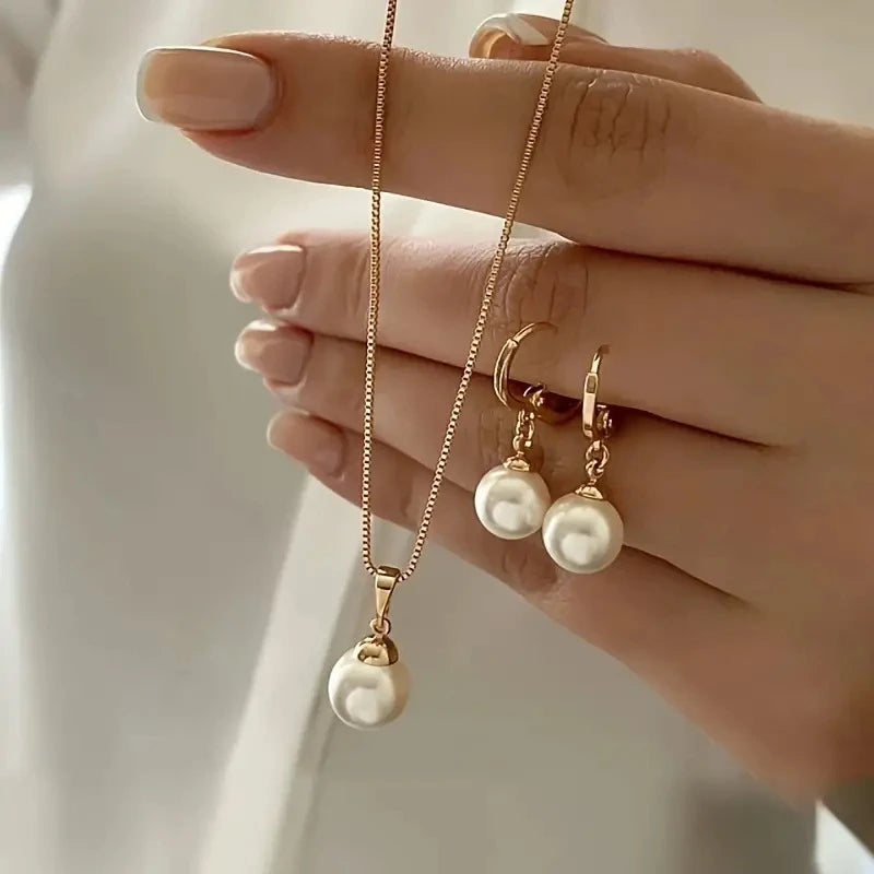 Authentieke Parelketting met Pareloorbellen